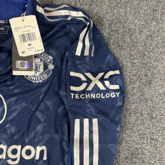 Mens M - Manchester United 24/25 Long Sleeve Away Authentic Jersey Blue Slim - Picture 4 of 9